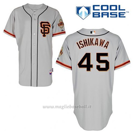 Maglia Baseball Uomo San Francisco Giants Travis Ishikawa 45 Grigio Alterner Cool Base